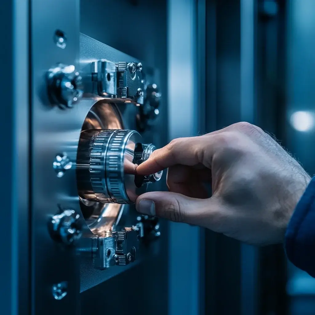 Ein Schlosser von Schlüsseldienst Zürich öffnet einen Tresor